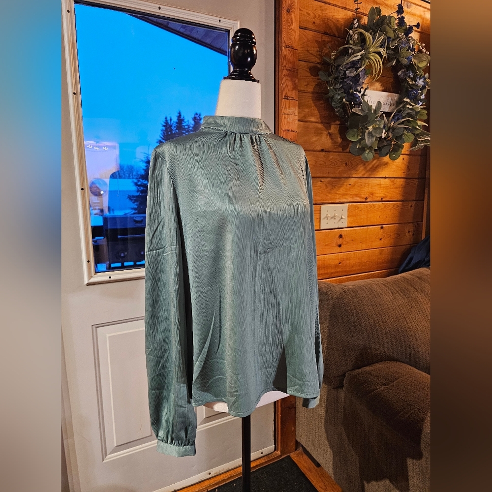 Silky Ribbed Modest Blouse